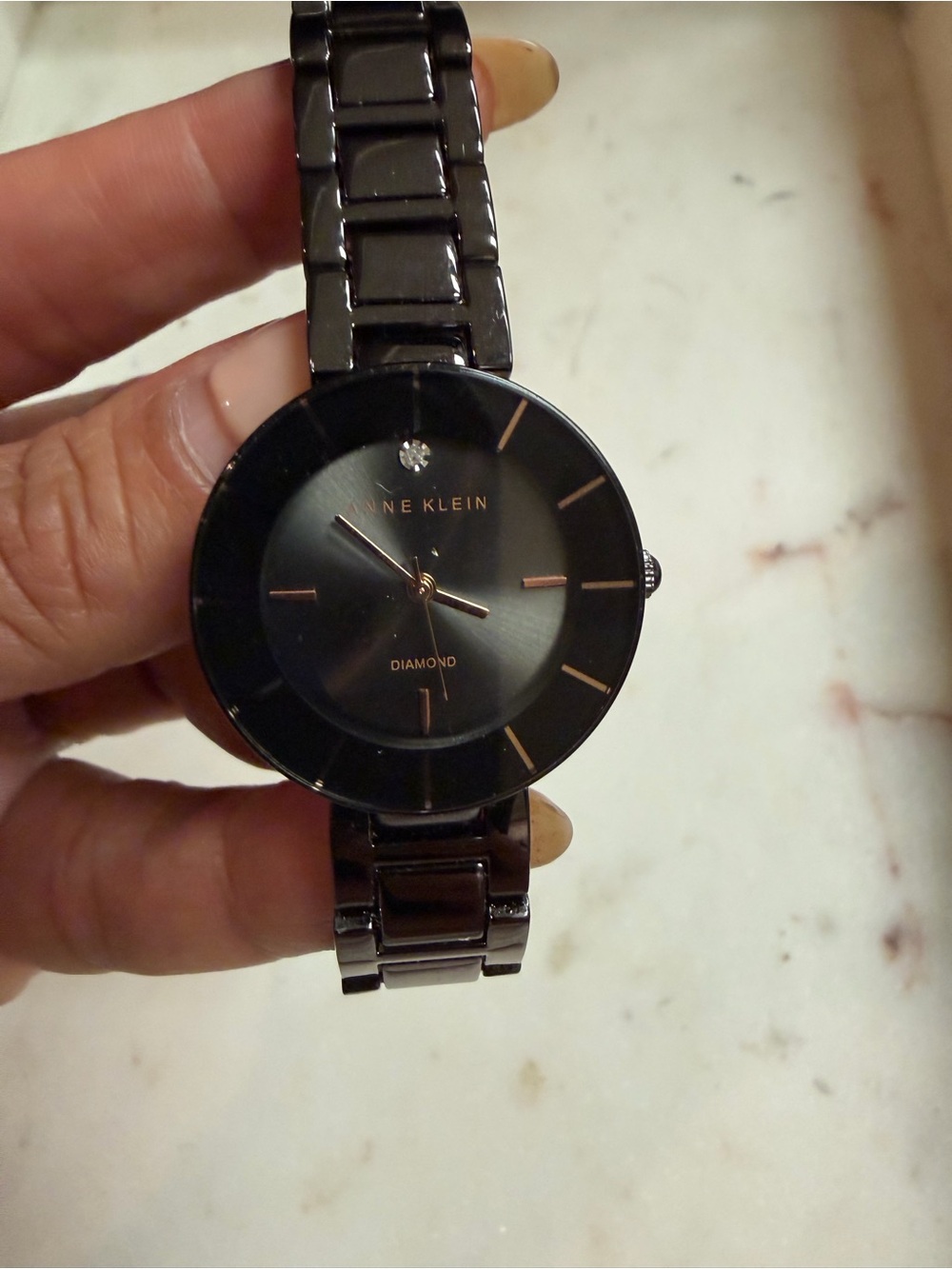 Anne Klein Women’s Black Diamond Accent Bracelet Watch